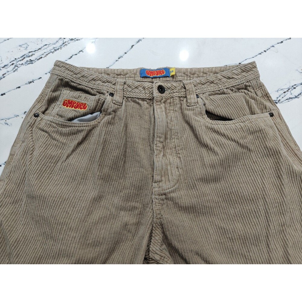 Empyre Relax Loose Fit Sk8 Corduroy Skate Pants Khaki Beige Size 32 Y2K